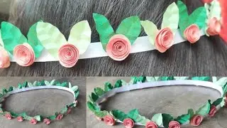 How to make paper flower crown 👑 l simple paper Tiara l#paperflower #crown #tiara