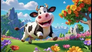 The Flying Cow and the Moon | Bedtime Adventure Rhyme for Kids | Soothing Story Song for Toddlers