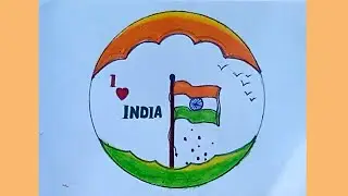 Republic Day Drawing easy in circle -step by step |Happy Republic Day Drawing  | 26 January Drawing 