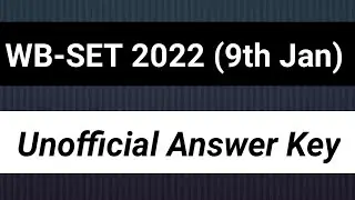 Answerkey of WB SET-2022