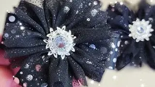 МК/DIY Шикарные бантики канзаши/Бантики канзаши своими руками/ribbon bow DIY
