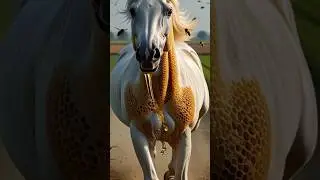 🤯Most dangerous bee attack on a horse.🐴😱 #ai #horse#attack
