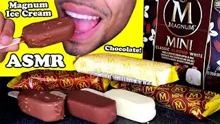 ASMR MAGNUM MINI ICE CREAM BARS CHOCOLATE WHITE CHOCOLATE MUKBANG 먹방