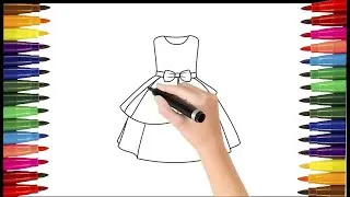 Barbie Dress with Glitter &ndash; Fun Art for Kids! #barbie #dress #kidscolor #colors #art #easydrawing