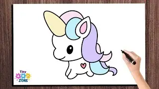 How to Draw a Cute Unicorn Simple for Kids | Simple Easy Unicorn Drawing Tutorial 
