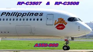 Love Bus! A350 CLOSE UP Take Off Philippine Airlines RP-C3507 RP-C3508 Airplane Spotting Manila MNL