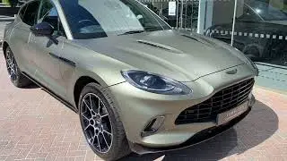 2023/23 DBX finished in Satin Titanium Grey with Onyx Black Haircell Leather/Phantom Grey Interior