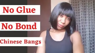How to make a bob fringe wig (Chinese bangs) without bond and closure.