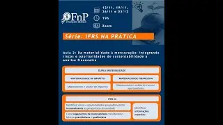 IFRS na Pr&aacute;tica - Aula 2 - Da Materialidade &agrave; Mensura&ccedil;&atilde;o: integrando riscos e oportunidades