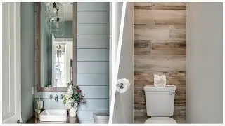 75 White Medium Tone Wood Floor Powder Room Design Ideas You'll Love 🔴