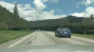 Montana Drive: US Route 191 between West Yellowstone and Big Sky in a Crown Victoria