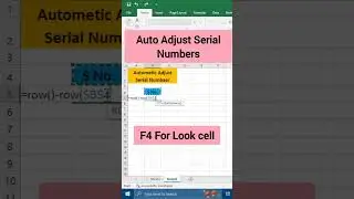 Auto adjust serial numbers #exceltutorial #soths