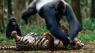MONKEY Saves Baby Monkey from Fierce Lion Attack in the Jungle