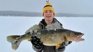 Kid Catches Monster Walleye 