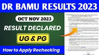 Dr Bamu Result oct Nov 2023 declared 🔥 | UG PG | Bamu  Exam Result 2023