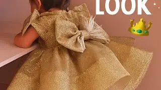 Little Princess in Handmade Golden Glam Dress ✨👑 | Custom Baby Frock Design