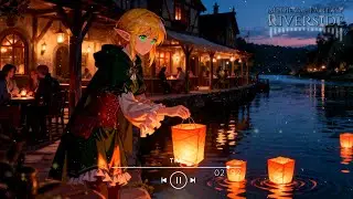 Golden Glow &bull; Soft Rain Falling on the Tavern Roof &bull; Medieval Fantasy Riverside