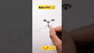 Realistic Cat Drawing for kids 😉😍😍#shorts