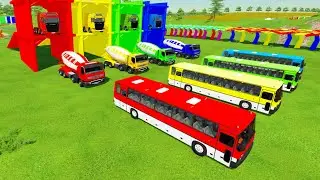 ПОЛНОСТЬЮ КРАСОЧНЫЙ АВТОБУС IKARUS, МИКСЕР-ЦЕМЕНТОВОЗ ДЛЯ ГАРАЖА С БОРТОВЫМ ПРИЦЕПОМ SCANIA - FS 22