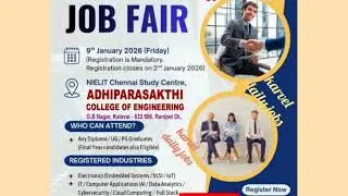 Chennai Job fair 2026#NIELIT#Chennai Study Centre#ADHIPARASAKTHI COLLEGE OF ENGINEERING#Ranipet#
