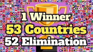 53 Countries & 52 Elimination Marble Race Tournament in Algodoo - World Marble Race