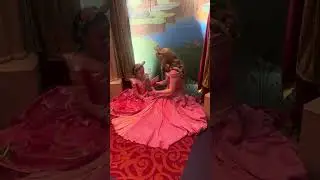 Delilah meets Aurora in the Princess Pavilion at Disneyland Paris