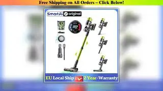 SmartAI V6 Cordless Vacuum Cleaner 65KPA 650W Powerful Stick Vacuum, 80Mins Ultra Long-runtime,