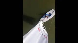 Mast Top View downwind light air on Laser