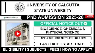 CU PhD Admission 2025-26 | RET 2025 Biochemistry  | Eligibility, Fees & Important Dates Exam Date