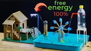 How to Make a Free Energy Using Water Wheel - Science Project Without Electricity 