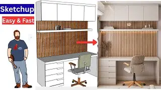 Easy Steps to create study-room design ! Sketchup tutorial