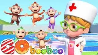 Five Little Monkeys | Number Songs for Kids | GoBooBoo Kids Songs & Nursery Rhymes