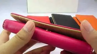 Premium Leather Wallet Pouch For iPhone 4S Magenta