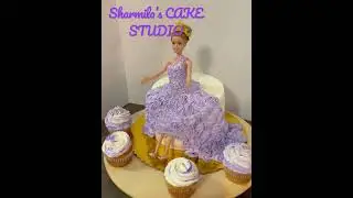 Princess cake #barbiecake#customisedcake #barbiedoll #whippedcreamcake#