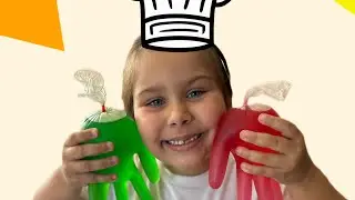 Isabel tentou fazer gelatina no formato de luva, será que deu certo?                            