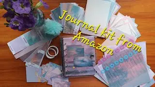 Unboxing journal kit from Amazon 📒 Sunset glow theme scrap book @lishinfairy