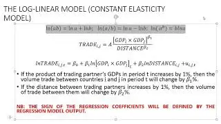 Functional forms of the regression models