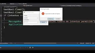 C# para todos - Inicio de sesión parte 3 (Cuadros de diálogo y contador de errores)