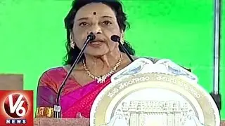 Actress Jamuna Speech At World Telugu Conference | Hyderabad | V6 News
