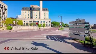 4K 60fps Virtual Bike Ride | Fort Snelling - Minnehaha Falls - Downtown Minneapolis