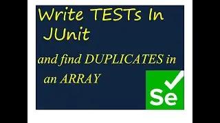 Enjoy Learning Finding Duplicates In an Array and writing tests in JUnit