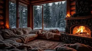 Soft Snow Beyond the Window ❄️🔥 | Quiet Firelight & Peaceful Winter Sleep