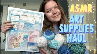 asmr fiber art yarn & fabric haul 🐚 🌊~ hobby lobby & goodwill