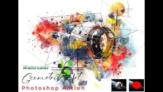 Watercolor Geometric Art Photoshop Action
