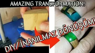 DIY / EPOKSİ REÇİNE VE AHŞAPTAN ALYANS YÜZÜK YAPIMI / RING MADE FROM EPOXY RESIN AND WOOD (HANDMADE)