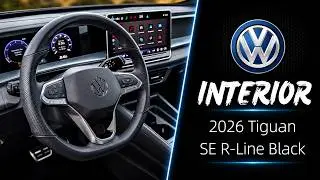 Volkswagen Tiguan SE R-Line 2026 года, черный салон | Подробный обзор