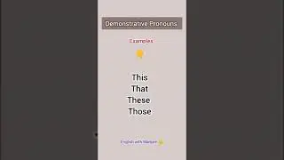 Demonstrative Pronouns#Types of Pronouns #English grammar #English with Maryam