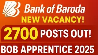 🔥 Bank of Baroda Apprentice 2025 | 2700 публикаций! Зарплата, требования и подробная информация