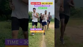 DAY-23/40 ‼️ SSC GD 2025 BEGINNER TRAINING ‼️ EASY RUN ✅ #sscgd #sscgd2025 #day23 #5km #training