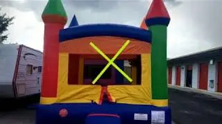 13' x 13' Crossover Rainbow Bounce House | We Rent Fun | Miami, FL